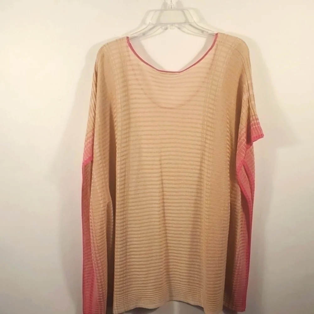 Coldwater Creek Tan Poncho Sweater With Sleeves M/L Drape
